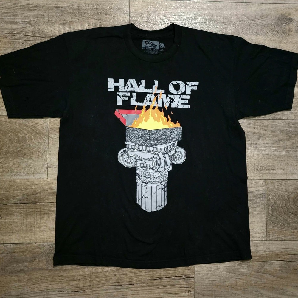 Million Dolla Motive Hall of Flame Graphic T-Shirt Men 2XL Black Sneakerhead Tee